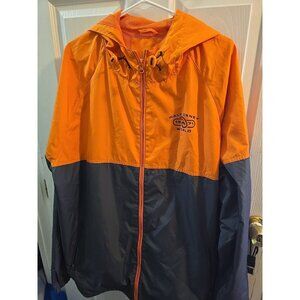 Walt Disney World 1971 Jacket Mens Orange and Gray Size XL Windbreaker Hood